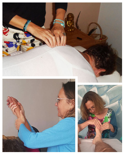 Massage Lotus Bleu : dorsal, mains, plantaire